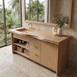 Madera Carved Freestanding Bathroom Vanity With Integrated Sink And Drawers