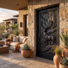 Madera Sculpted Solid Wood Woodland Stag Single Door Black - Timberustic Door