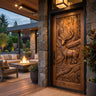 Madera Sculpted Solid Wood Woodland Stag Single Door Brown - Timberustic Door