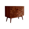 Maravi Hand-Carved Botanical Solid Wood Sideboard Cabinet