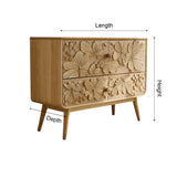 Maravi Hand-Carved Botanical Solid Wood Sideboard Cabinet