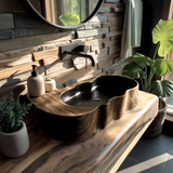 Marbella Contour Solid Wood Floating Vessel Sink