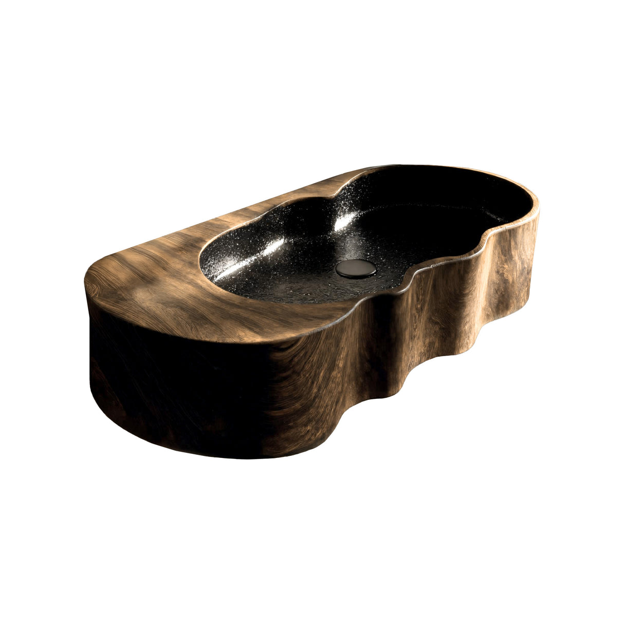Marbella Contour Solid Wood Floating Vessel Sink