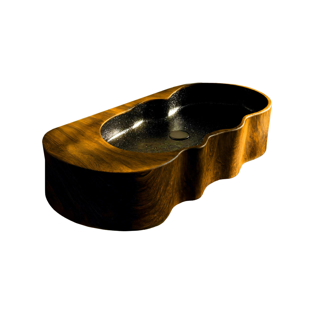 Marbella Contour Solid Wood Floating Vessel Sink