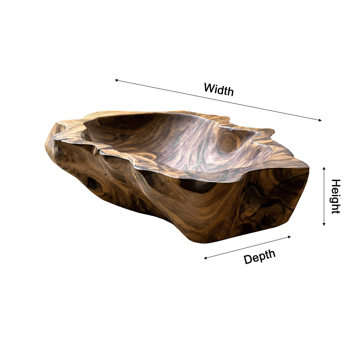 Maren Fold Hand-Carved Wooden Vessel Sink