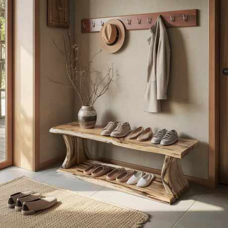Maren Modern Rustic Solid Wood Shoe Rack