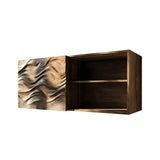Mareon Live Edge Solid Wood Floating Bathroom Cabinet
