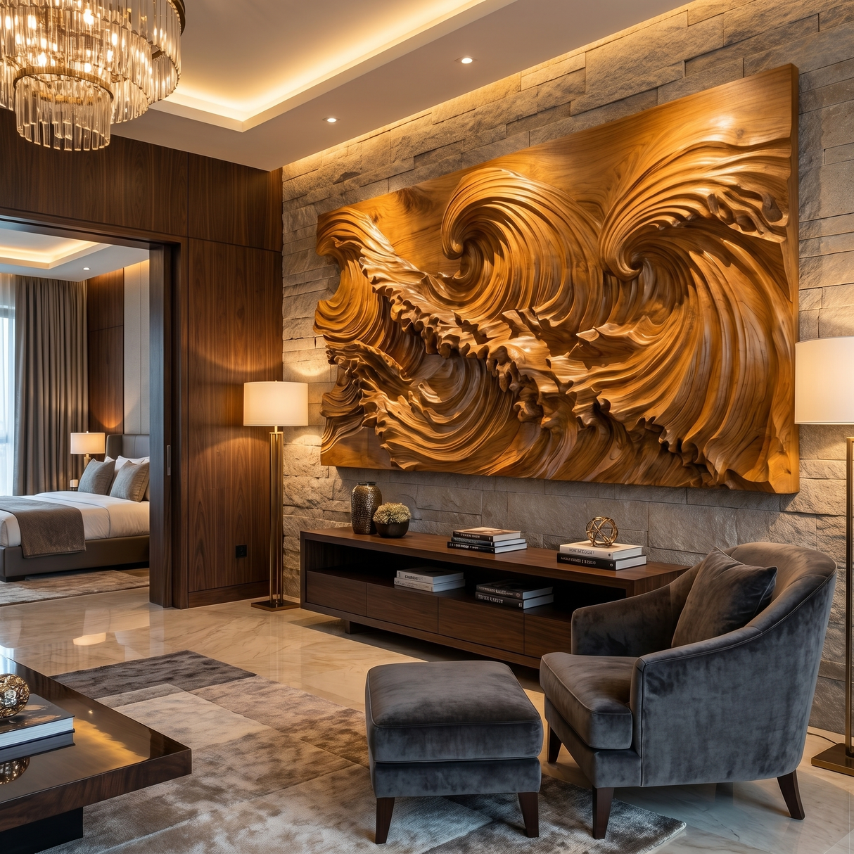 Mariscar Sculpted Solid Wood Wall Art