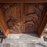 Mariselle Sculpted Solid Wood Dolphin Double Doors