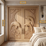 Mariselle Sculpted Solid Wood Dolphin Double Doors