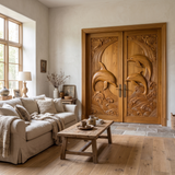Mariselle Sculpted Solid Wood Dolphin Double Doors