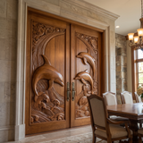 Mariselle Sculpted Solid Wood Dolphin Double Doors