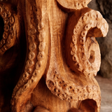 Marvello Sculpted Solid Wood Pedestal Stand - Timberustic Pedestal Stand