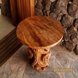 Marvello Sculpted Solid Wood Pedestal Stand - Timberustic Pedestal Stand