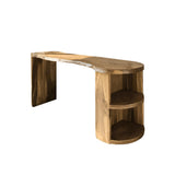 Marvento Live Edge Solid Wood Bar Table with Storage Natural Oak - Timberustic Bar Table with Storage