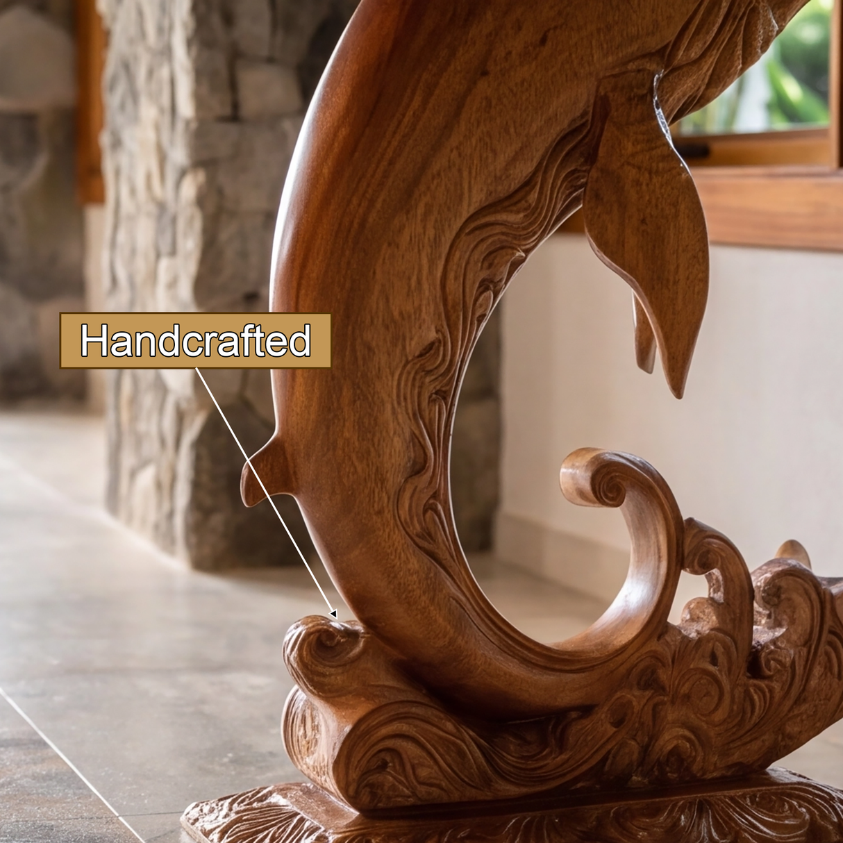 Marvion Sculpted Solid Wood Pedestal Stand - Timberustic Pedestal Stand