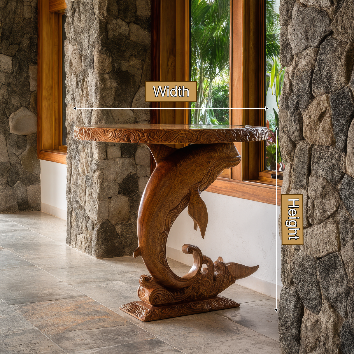 Marvion Sculpted Solid Wood Pedestal Stand - Timberustic Pedestal Stand