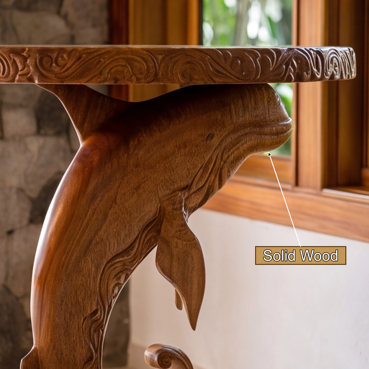 Marvion Sculpted Solid Wood Pedestal Stand - Timberustic Pedestal Stand