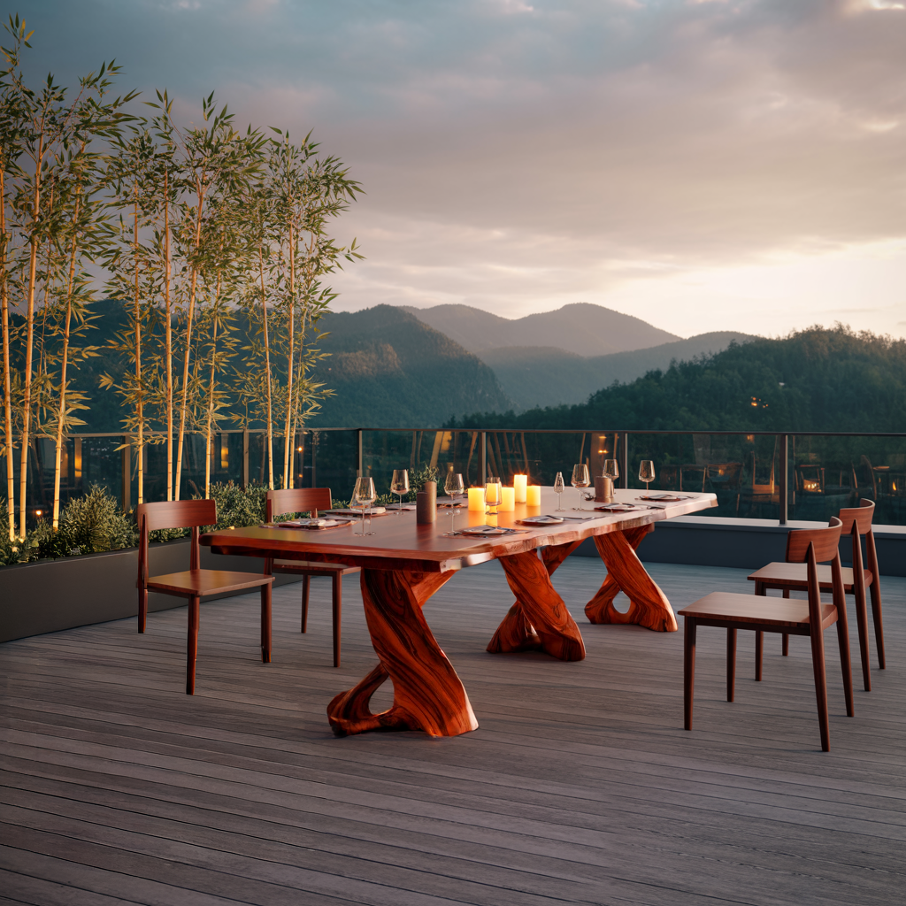 Mediterraneo Twistbase Solid Wood Dining Table