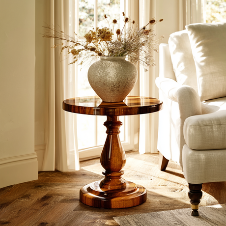 Meridon Solid Wood Pedestal Stand - Timberustic Pedestal Stand