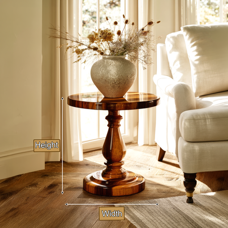 Meridon Solid Wood Pedestal Stand - Timberustic Pedestal Stand
