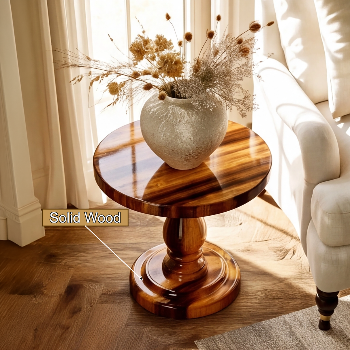 Meridon Solid Wood Pedestal Stand - Timberustic Pedestal Stand