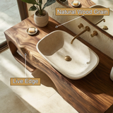 Merona Sculpted Solid Wood Floating Bathroom Vanity with Drawers - Timberustic Floating Bathroom Vanity With Drawers