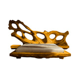 Monolyth Hollow Sculpted Solid Wood Headboard and Bed Frame