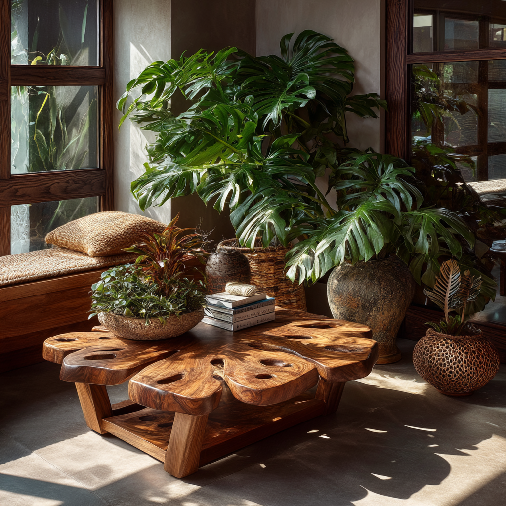 Monstera Live Edge Solid Wood Coffee Table - Timberustic Coffee Table
