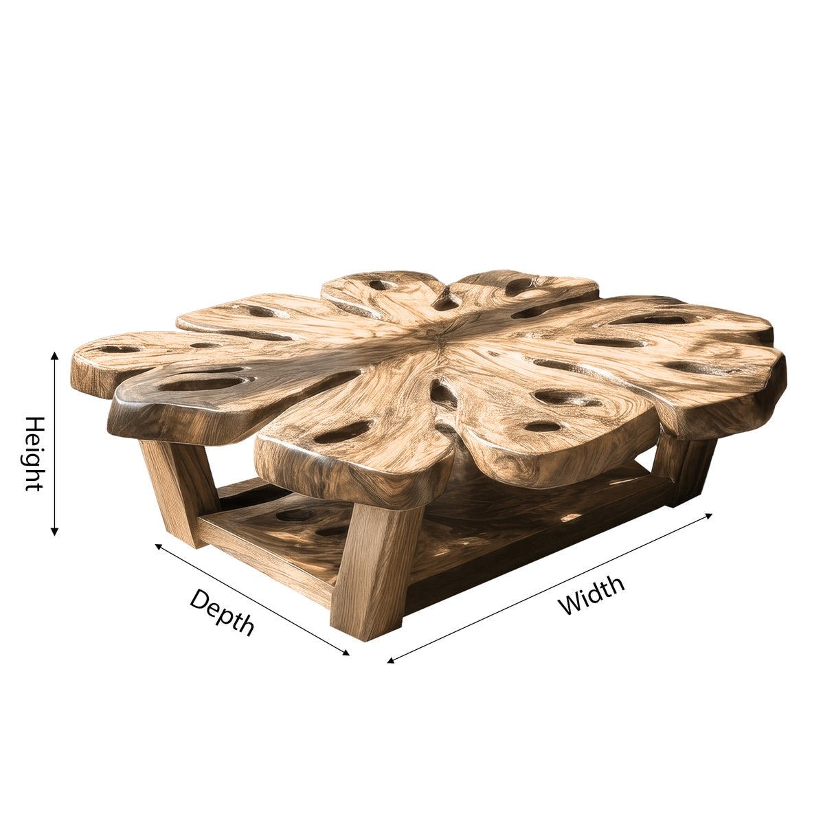 Monstera Live Edge Solid Wood Coffee Table - Timberustic Coffee Table