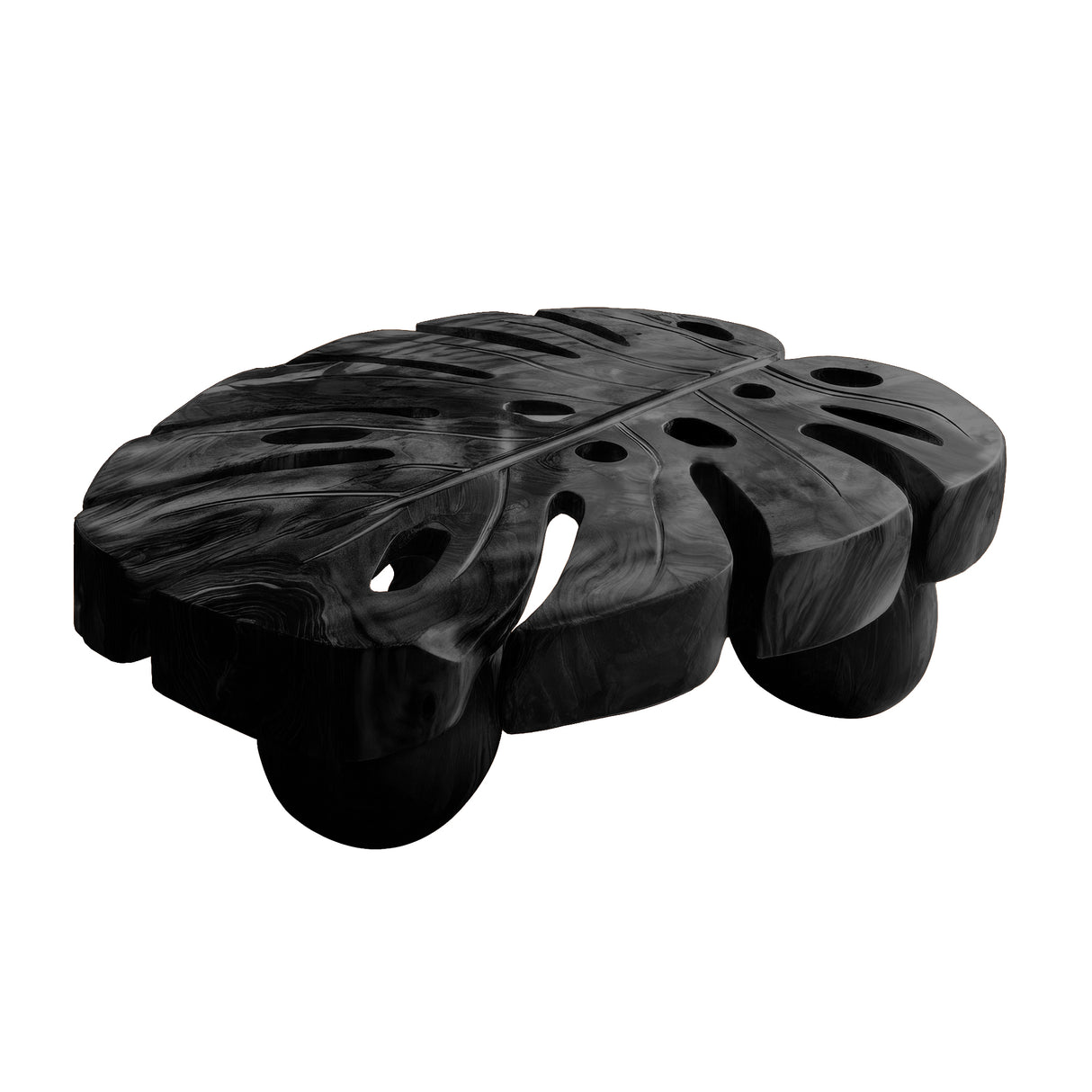Monthera Live Edge Solid Wood Coffee Table Black - Timberustic Coffee Table