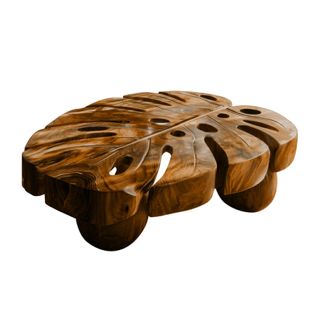 Monthera Live Edge Solid Wood Coffee Table Brown - Timberustic Coffee Table