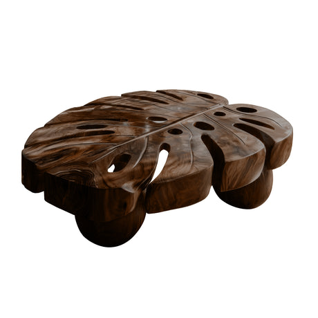 Monthera Live Edge Solid Wood Coffee Table Dark Walnut - Timberustic Coffee Table