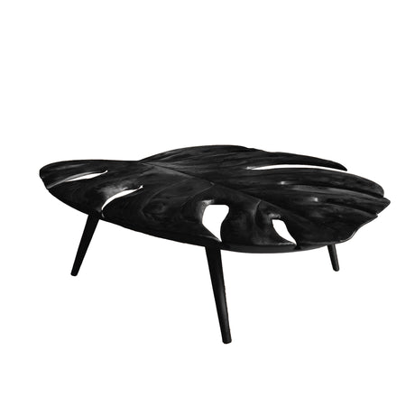 Monvera Live Edge Solid Wood Coffee Table Black - Timberustic Coffee Table