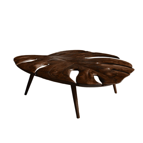 Monvera Live Edge Solid Wood Coffee Table Dark Walnut - Timberustic Coffee Table