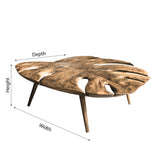 Monvera Live Edge Solid Wood Coffee Table - Timberustic Coffee Table