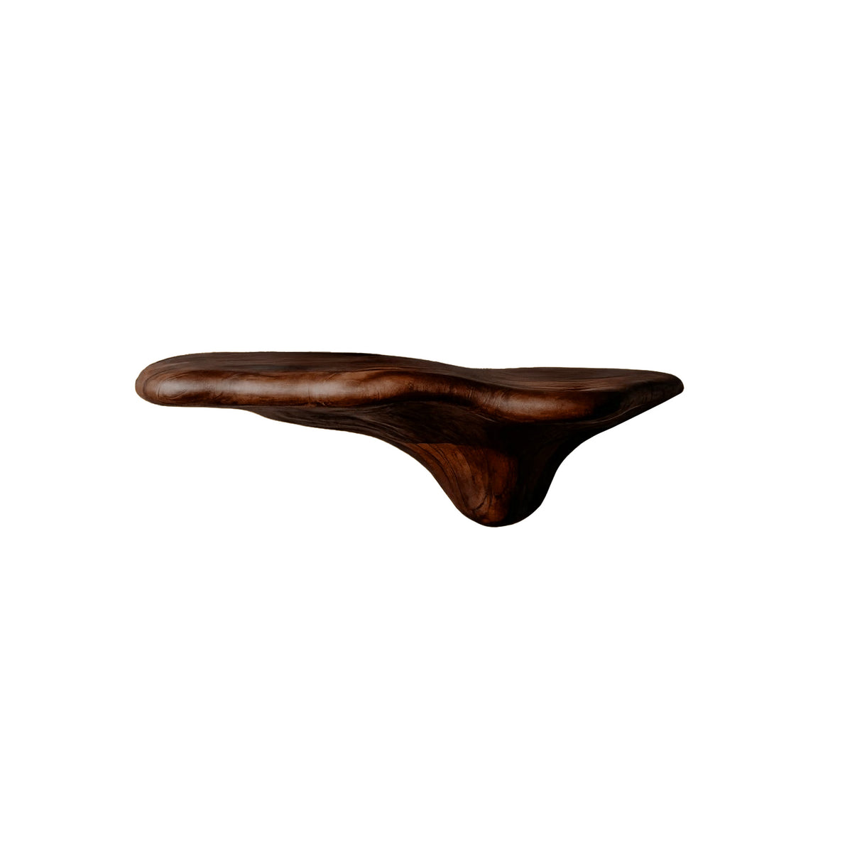 Morena Sculpted Solid Wood Mushroom Floating Shelf Dark Walnut - Timberustic Floating Shelf