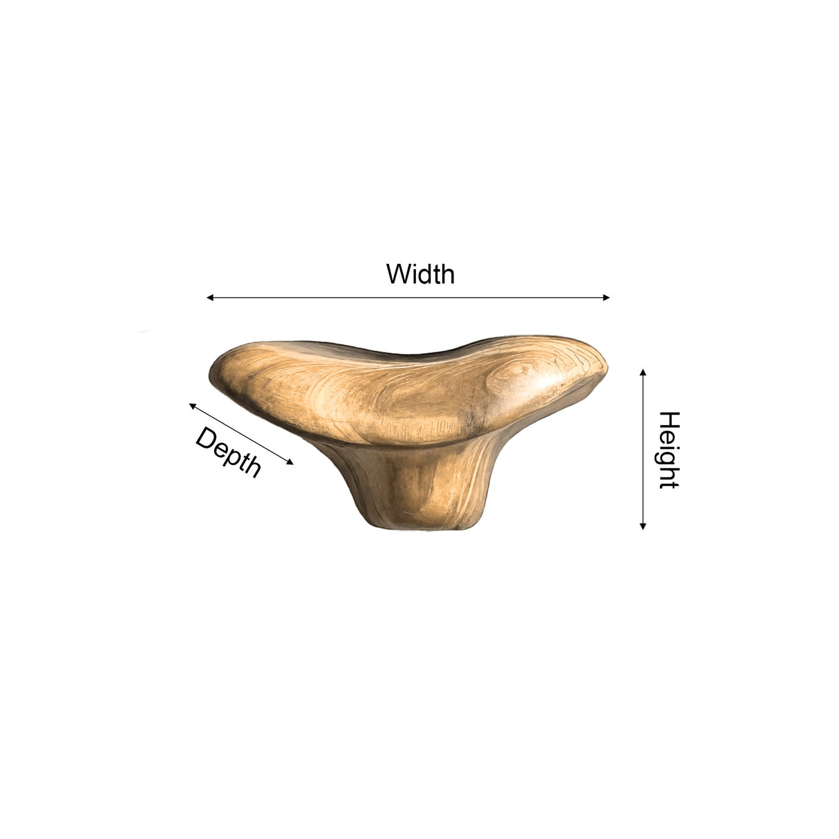 Morva Sculpted Solid Wood Mushroom Floating Shelf - Timberustic Floating Shelf
