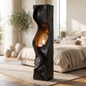 Morvayne Sculpted Solid Wood Floor Lamp Black - Timberustic Floor Lamp