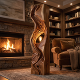 Morvayne Sculpted Solid Wood Floor Lamp Brown - Timberustic Floor Lamp