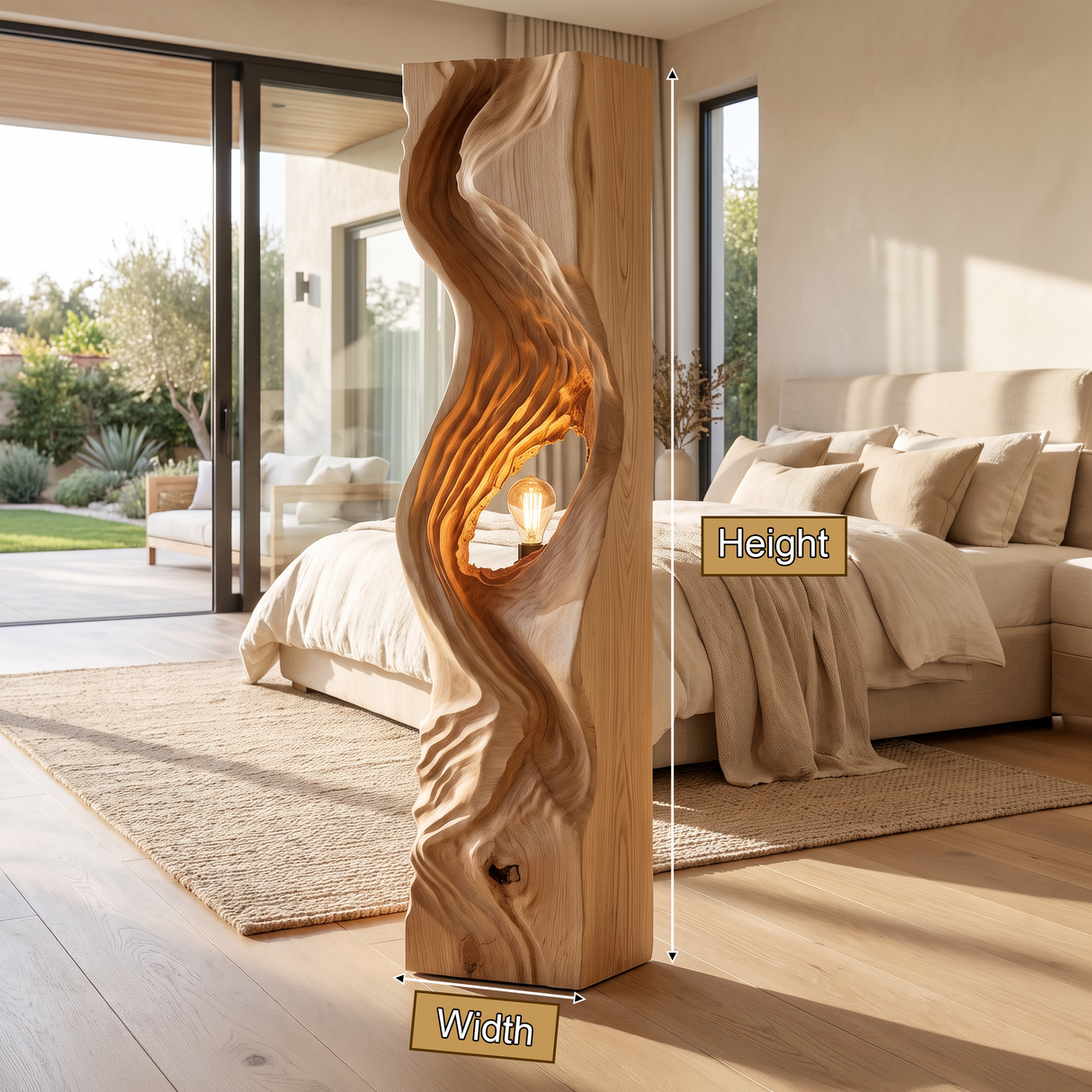 Morvayne Sculpted Solid Wood Floor Lamp - Timberustic Floor Lamp