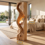 Morvayne Sculpted Solid Wood Floor Lamp - Timberustic Floor Lamp