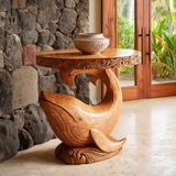 Morvayne Sculpted Solid Wood Pedestal Stand - Timberustic Pedestal Stand