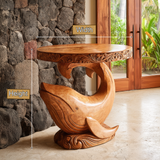 Morvayne Sculpted Solid Wood Pedestal Stand - Timberustic Pedestal Stand