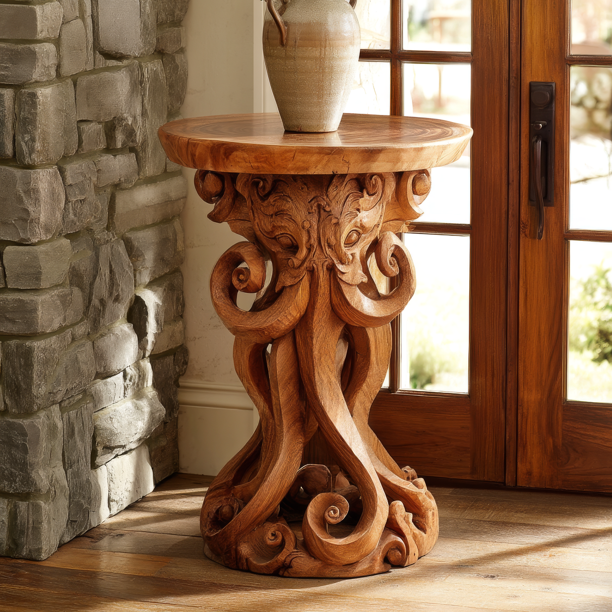 Morvessa Handcrafted Octopus Pedestal Stand - Timberustic Pedestal Stand