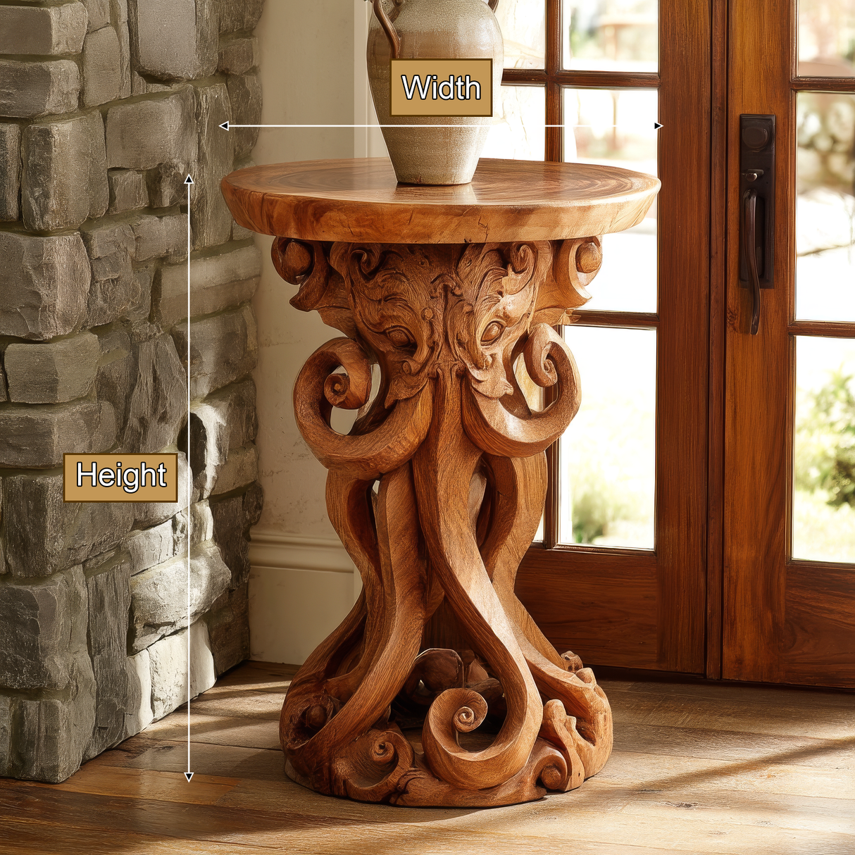 Morvessa Handcrafted Octopus Pedestal Stand - Timberustic Pedestal Stand