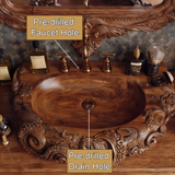 Morveth Octopus Form Handcarved Solid Wood Vessel Sink - Timberustic Vessel Sinks
