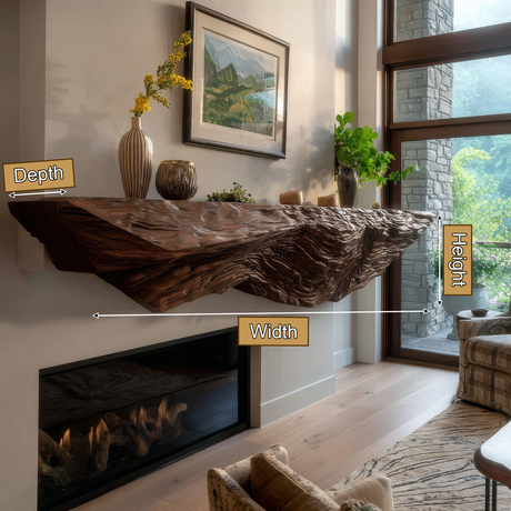 Morveth Sculpted Handcrafted Fireplace Mantel Shelf SPA902492 - Timberustic Fireplace Mantel Shelf
