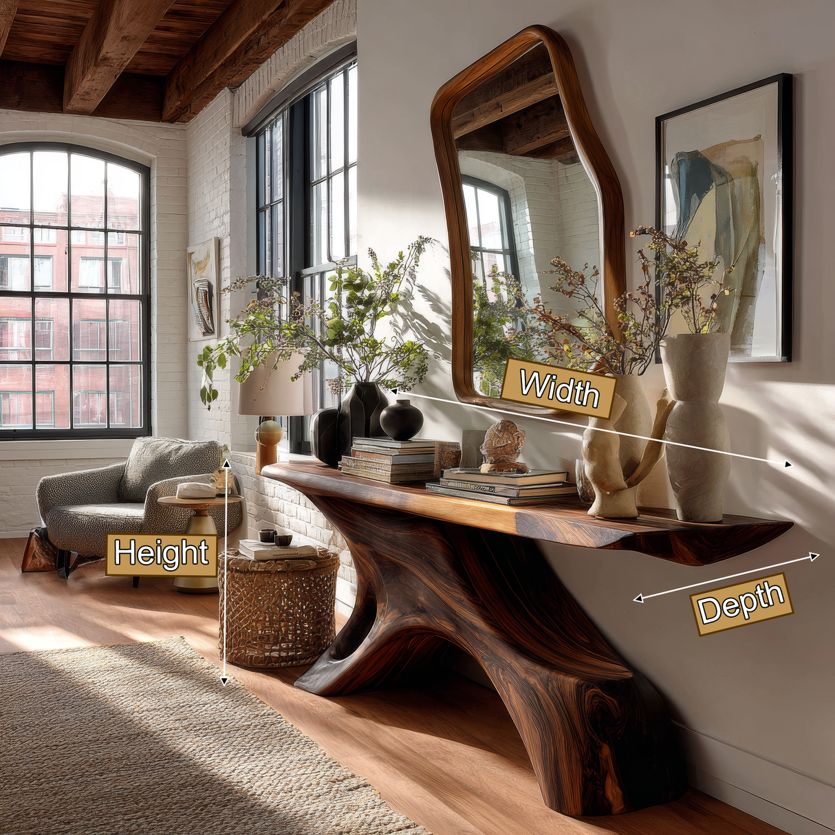 Morvethis Sculpted Solid Wood Console Table - Timberustic Console Table
