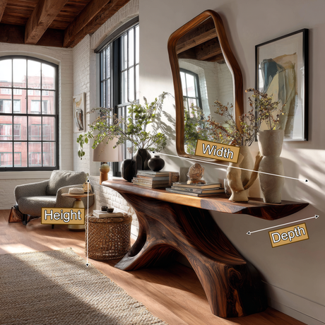 Morvethis Sculpted Solid Wood Console Table - Timberustic Console Table